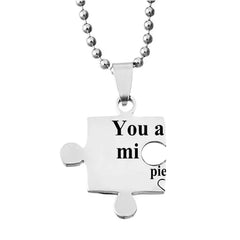 Puzzle Necklace, Titanium Steel Couple Pendant