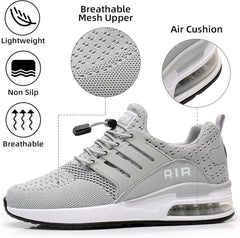 Womens Lightweight Air Running Shoes, Breathable Gym Jogging Running Tennis Sneakers with Air Cushion,No Tie.