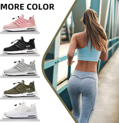 Womens Lightweight Air Running Shoes, Breathable Gym Jogging Running Tennis Sneakers with Air Cushion,No Tie.