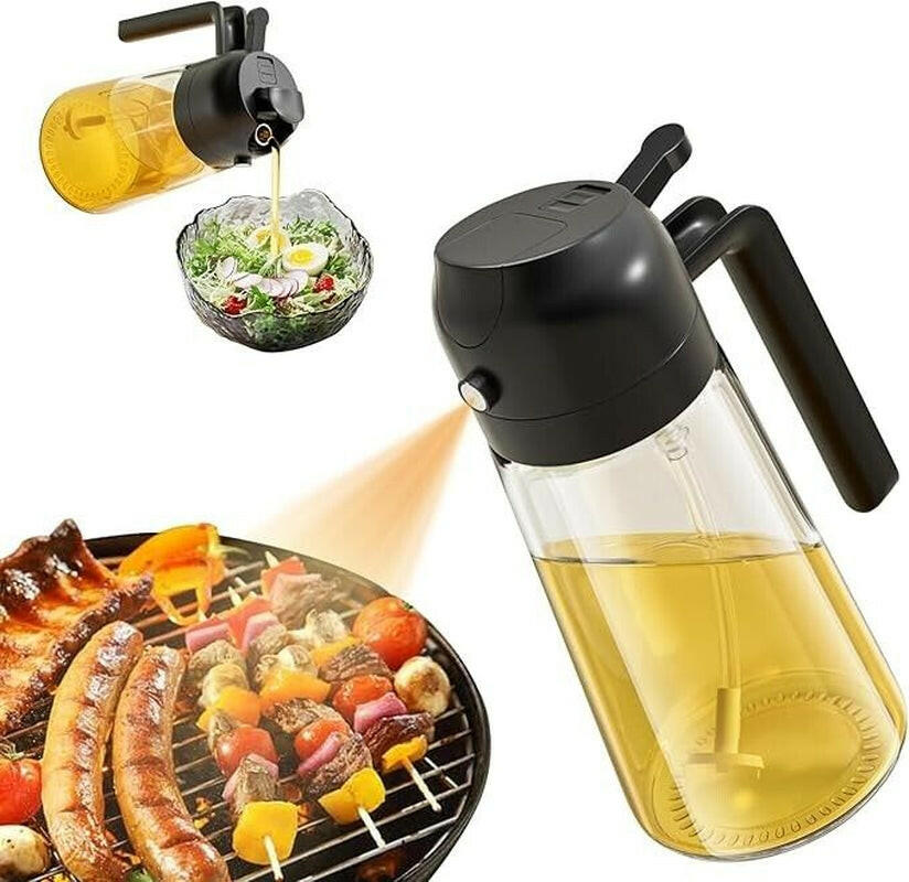 Oil Dispenser Bottle for Kitchen,2 in 1 Oil Dispenser and Oil Sprayer,450Ml Oliv.