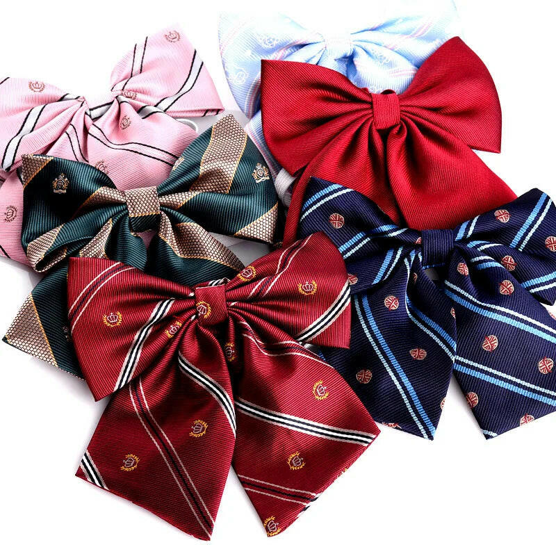 School Uniform Women Bowtie Ribbon Led Rope New Necktie Handmade Womans Clothing Shirt Butterfly Bow Tie for Women.