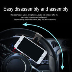 Car Phone Holder - Adjustable Car Cradle, Steering Wheel Phone Mount, Universal Mobile Phone Mount, Hands Free Automobile Cell Phone Holder for Most Steering Wheels (Black)