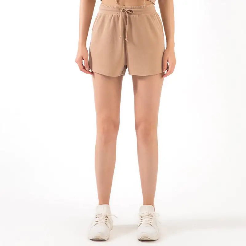 Lace Wide Loose Yoga Shorts for Women's Fitness.