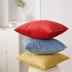 Nordic Knit Velvet Cushion Cover for Sofa and Office