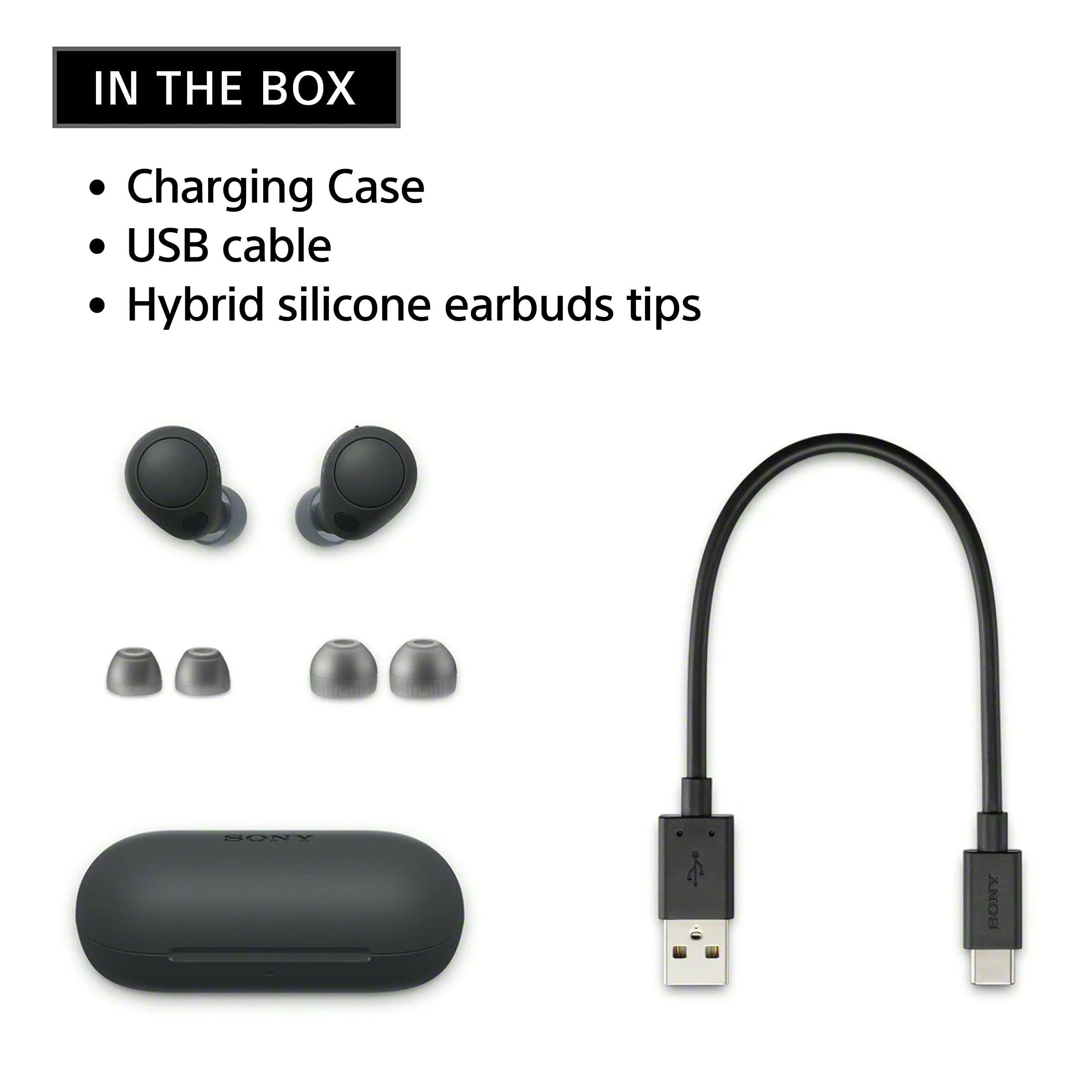 Certified Refurbished - Sony WF-C700N Truly Wireless Noise Canceling In-Ear Bluetooth Earbud Headphones - Black.