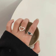 Minimalist Heart Cutout Ring for Women - Trendy Retro
