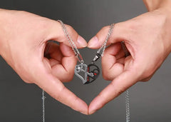 Double Heart Pendant Necklace - Creative Couple Gift