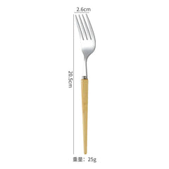 Wooden Handle 304 Stainless Steel Cutlery Set