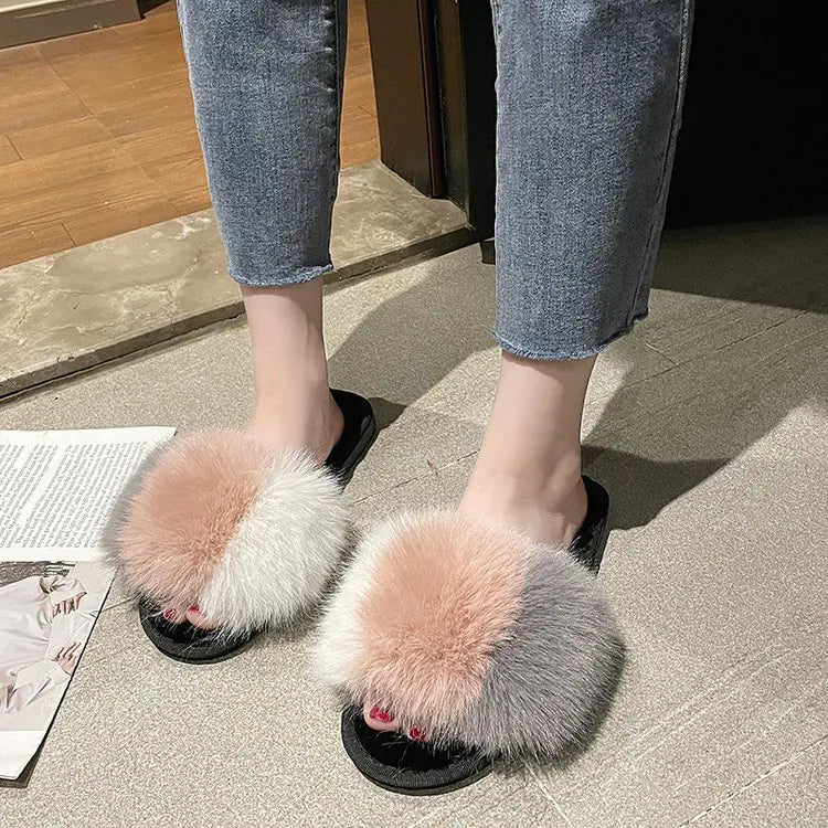 Women's Plush Winter Indoor Slippers - Fluffy & Soft