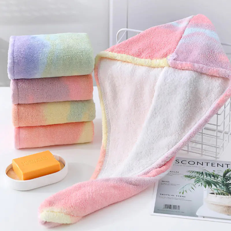 Rainbow Quick-Dry Hair Towel