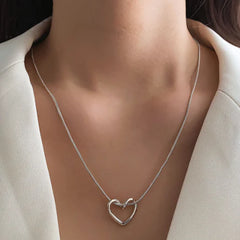 Minimalist Heart Pendant Necklace for Women