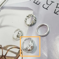 Minimalist Heart Cutout Ring for Women - Trendy Retro