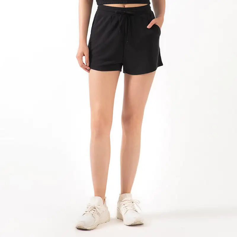 Lace Wide Loose Yoga Shorts for Women's Fitness.