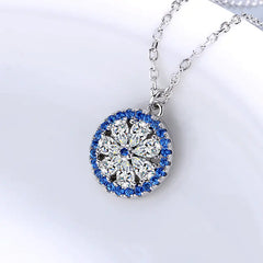 S925 Silver Necklace with Blue Starry Sky Design