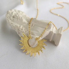 S925 Sterling Silver Sun Pendant Necklace
