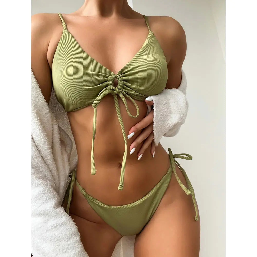 Drawstring Bikini Set