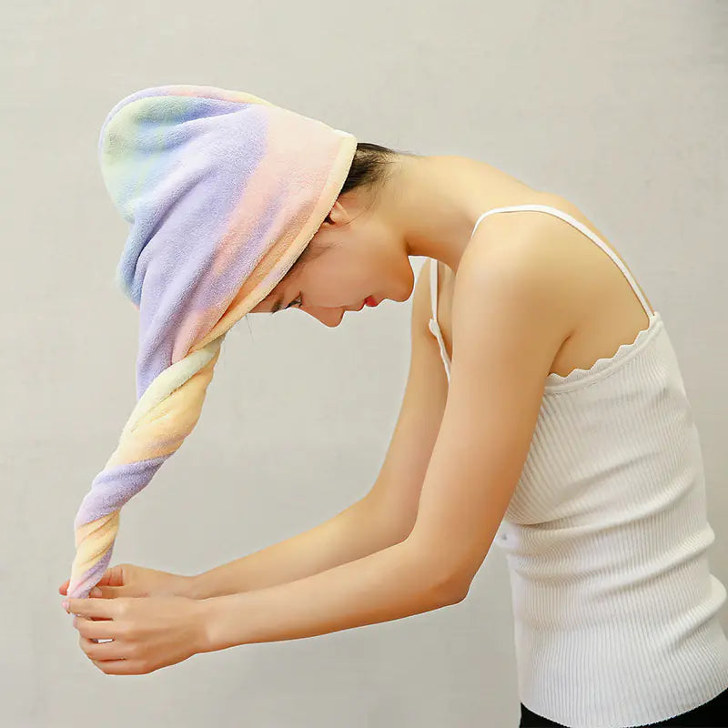 Rainbow Quick-Dry Hair Towel