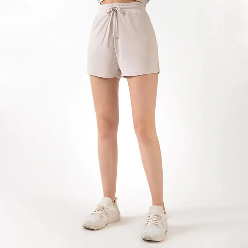 Lace Wide Loose Yoga Shorts for Women's Fitness.