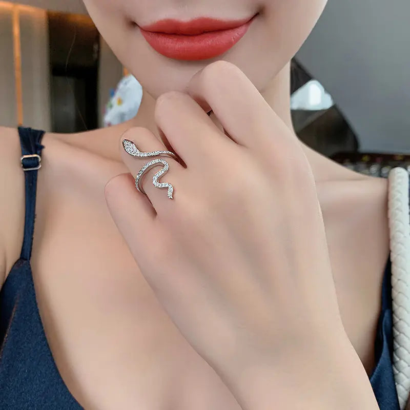 Trendy Minimalist Snake Wrap Ring for Women