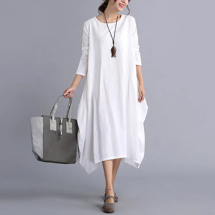Cotton-Linen Plus Size Dress for Women