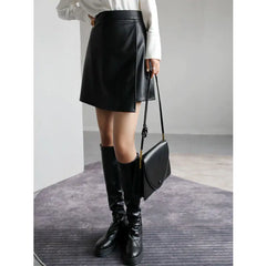 High waist PU leather pants providing a sleek and stylish look perfect for modern fashion trends.