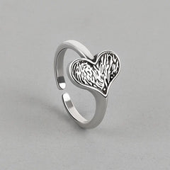 Minimalist Heart Cutout Ring for Women - Trendy Retro