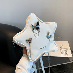 Cute Women's Small Backpack with Chain Star Design