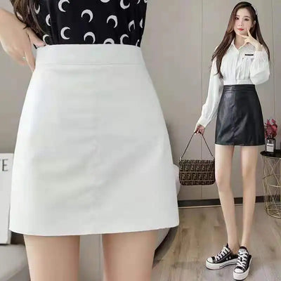 2024 Women's High Waist Chic PU A-Line Skirt