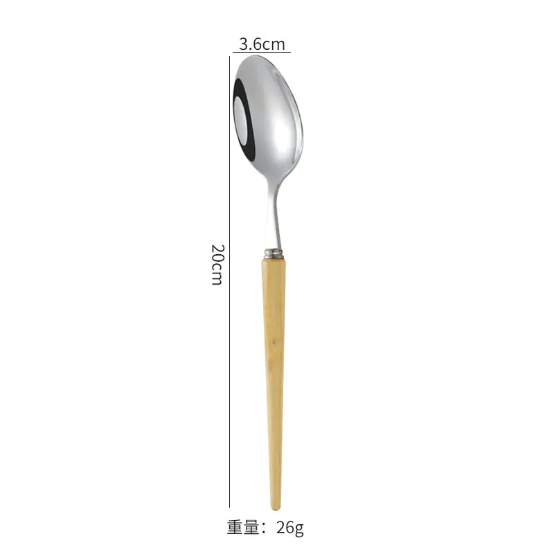 Wooden Handle 304 Stainless Steel Cutlery Set