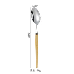 Wooden Handle 304 Stainless Steel Cutlery Set