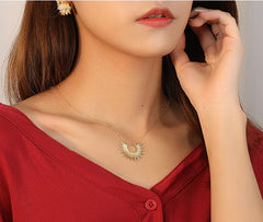S925 Sterling Silver Sun Pendant Necklace