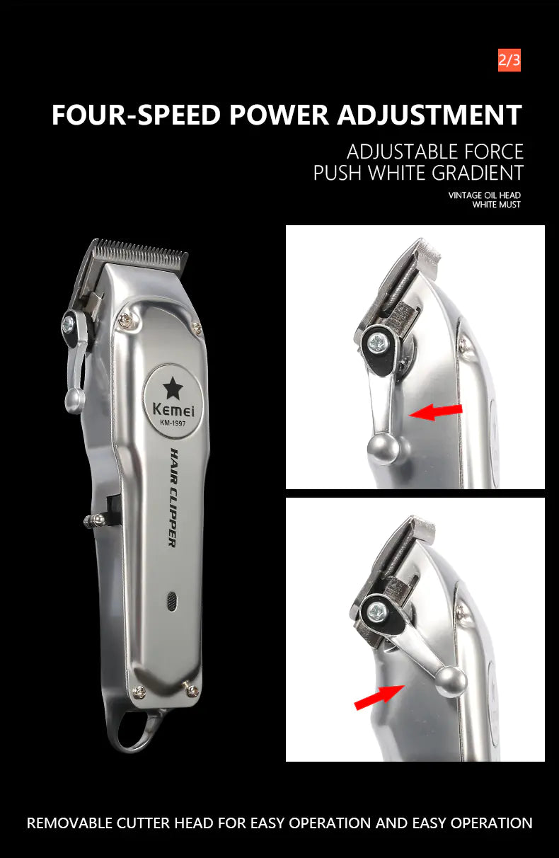 Kemei Rechargeable Electric Hair Clipper for Men.