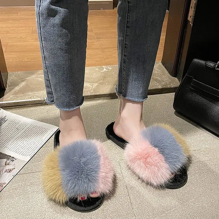 Women's Plush Winter Indoor Slippers - Fluffy & Soft