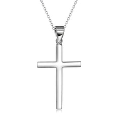 S925 Sterling Silver Cross Pendant Necklace