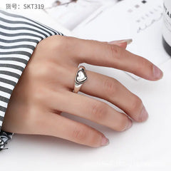 Minimalist Heart Cutout Ring for Women - Trendy Retro