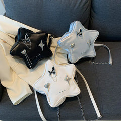 Cute Women's Small Backpack with Chain Star Design