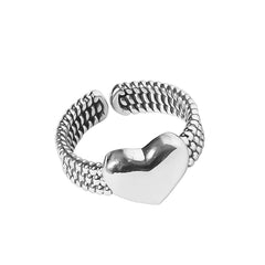 Minimalist Heart Cutout Ring for Women - Trendy Retro
