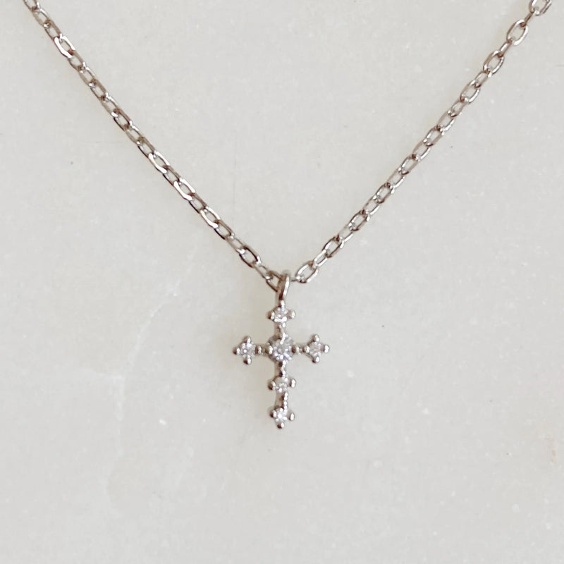 Dainty Cross Sterling Silver Necklace