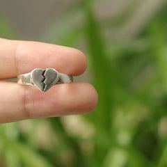 Minimalist Heart Cutout Ring for Women - Trendy Retro