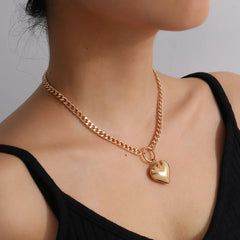 Trendy Minimalist Heart Pendant Necklace for Women