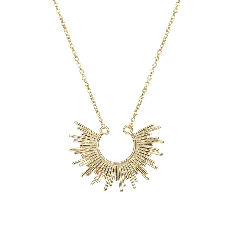 S925 Sterling Silver Sun Pendant Necklace