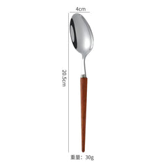 Wooden Handle 304 Stainless Steel Cutlery Set