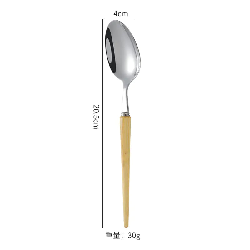 Wooden Handle 304 Stainless Steel Cutlery Set