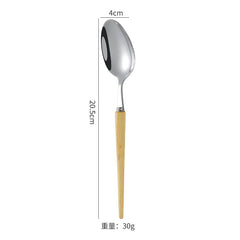 Wooden Handle 304 Stainless Steel Cutlery Set