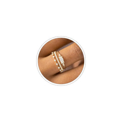 ONBRIG Gold Dainty Rings for Womem 14k Gold Plated Stackable Ring for Women Size 6-11 Cubic Zirconia Gold Rings Set Wedding Rings for Women Aesthetic Jewelry for Women (007 Gold-3pcs)