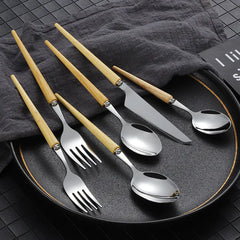 Wooden Handle 304 Stainless Steel Cutlery Set