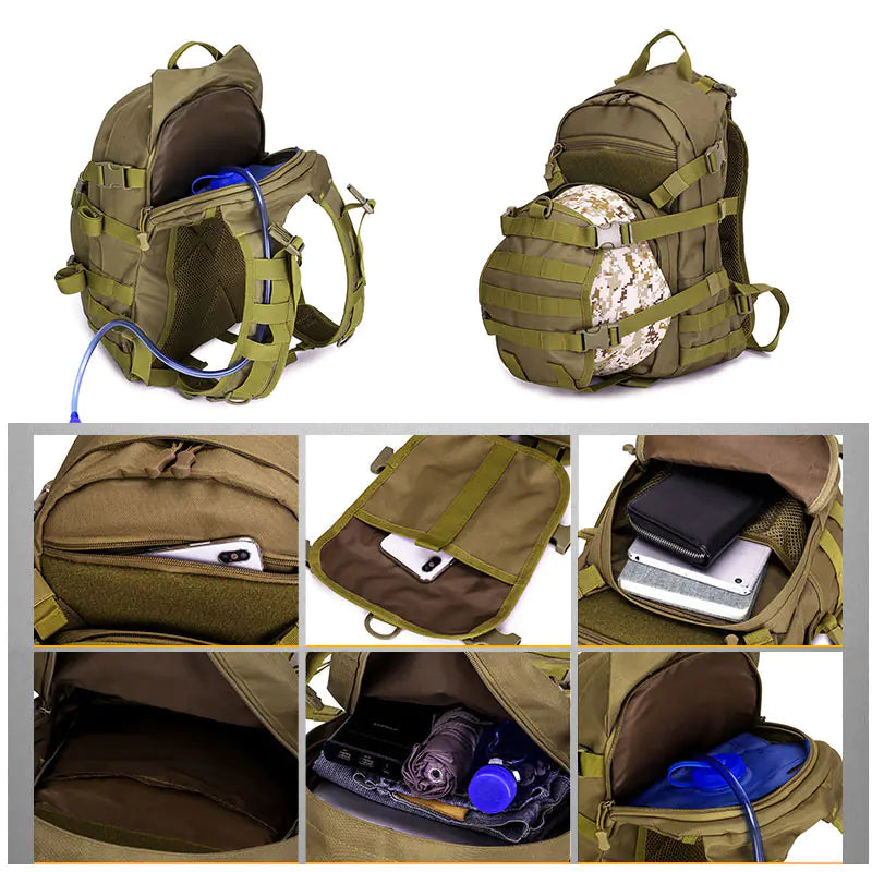 Tactical Vest Backpack, Large Waterproof Hiking Bag.
