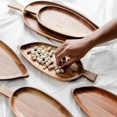 Japanese Wooden Tray for Pizza, Steak, and Snacks