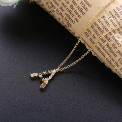 S925 Sterling Silver DIY Letter Pendant Necklace