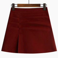Retro Women's High Waist A-line Woolen Skirt